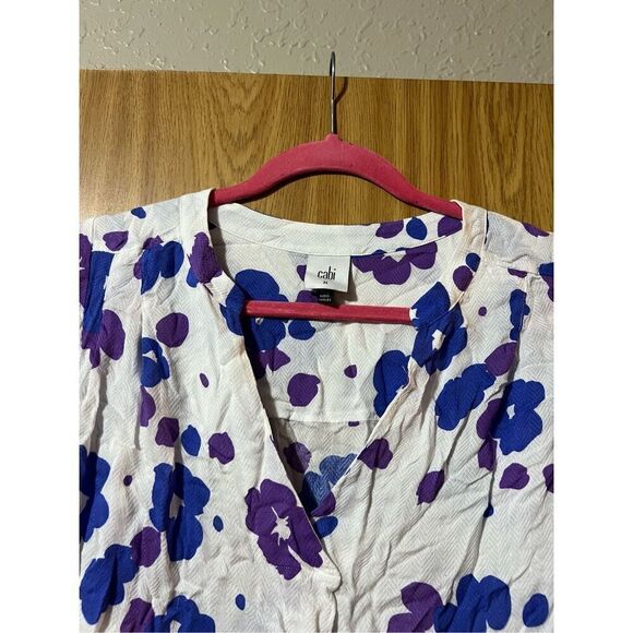 Cabi Purple & Blue Floral Top Woman’s Size Medium - Picture 4 of 10